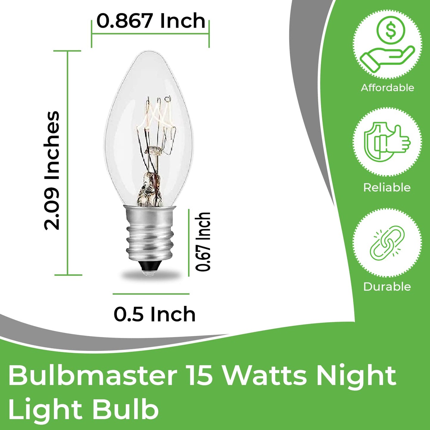 BULBMASTER 7 Watts Night Light Bulb Replacement for Medium/Large Himalayan Salt Lamps Rocks Long Lasting Incandescent Bulbs E12 Candelabra Base