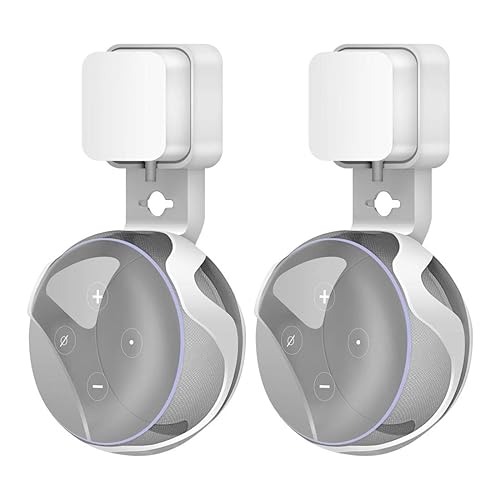 Dot Wall Mount Compatible with Dot 3rd Generation, A Space-Saving Dot Accessories Without Messy Wires or Screws (White(2 Pack))