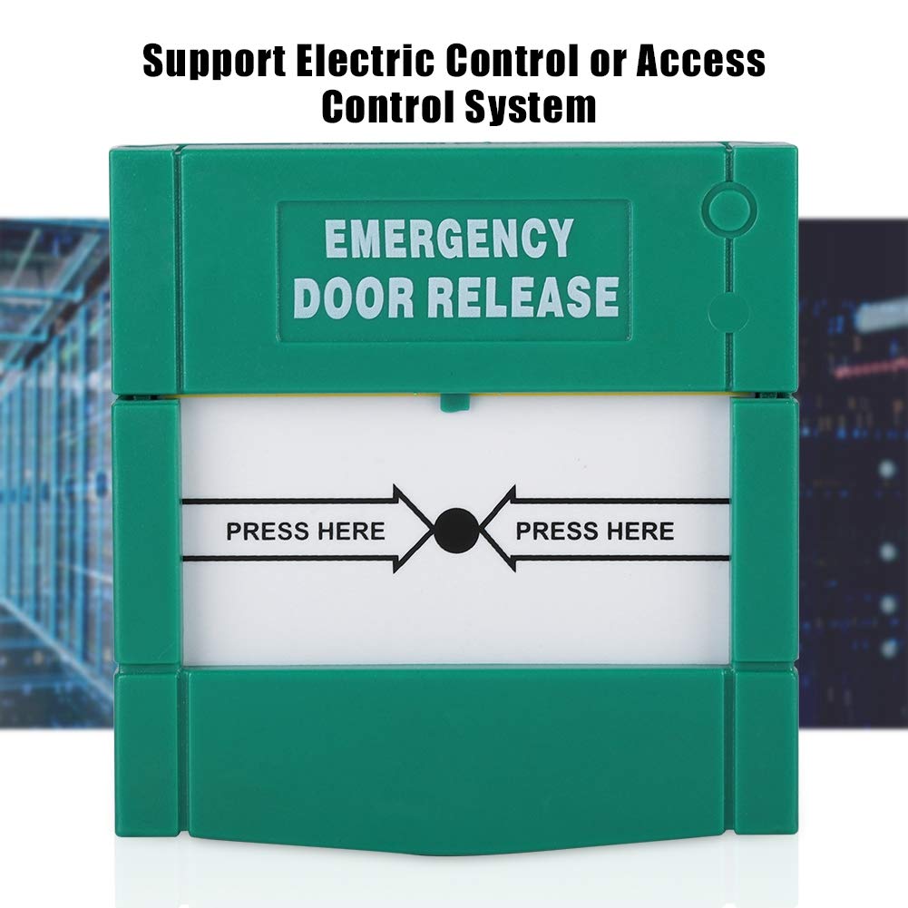 Emergency Door Release Break Glass Fire Alarm Green Security Alarm for Home Security