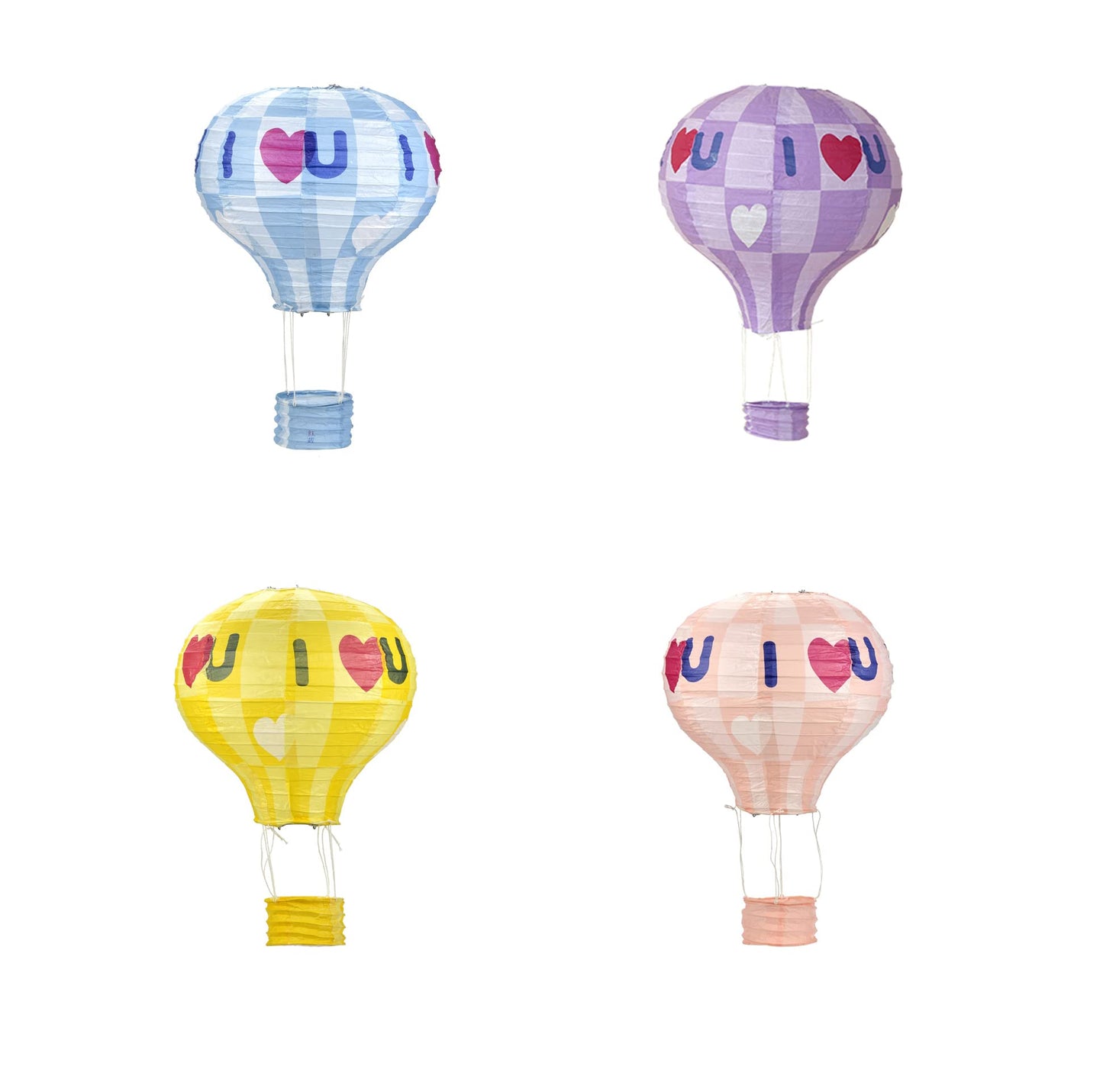8 Pack Hanging Rainbow Hot Air Balloon, Paper Lanterns for Wedding Birthday Engagement Anniversary Christmas Party Decorations (Love)