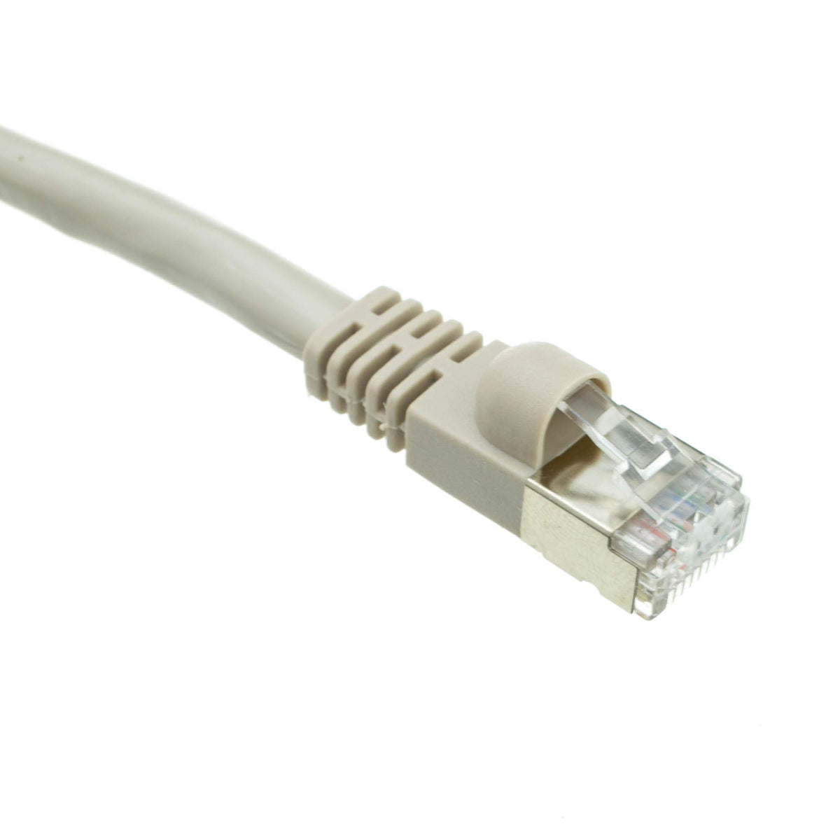 CableWholesale Cat6a Shielded Ethernet Cable, 10 Gigabit, 100 ft, Gray