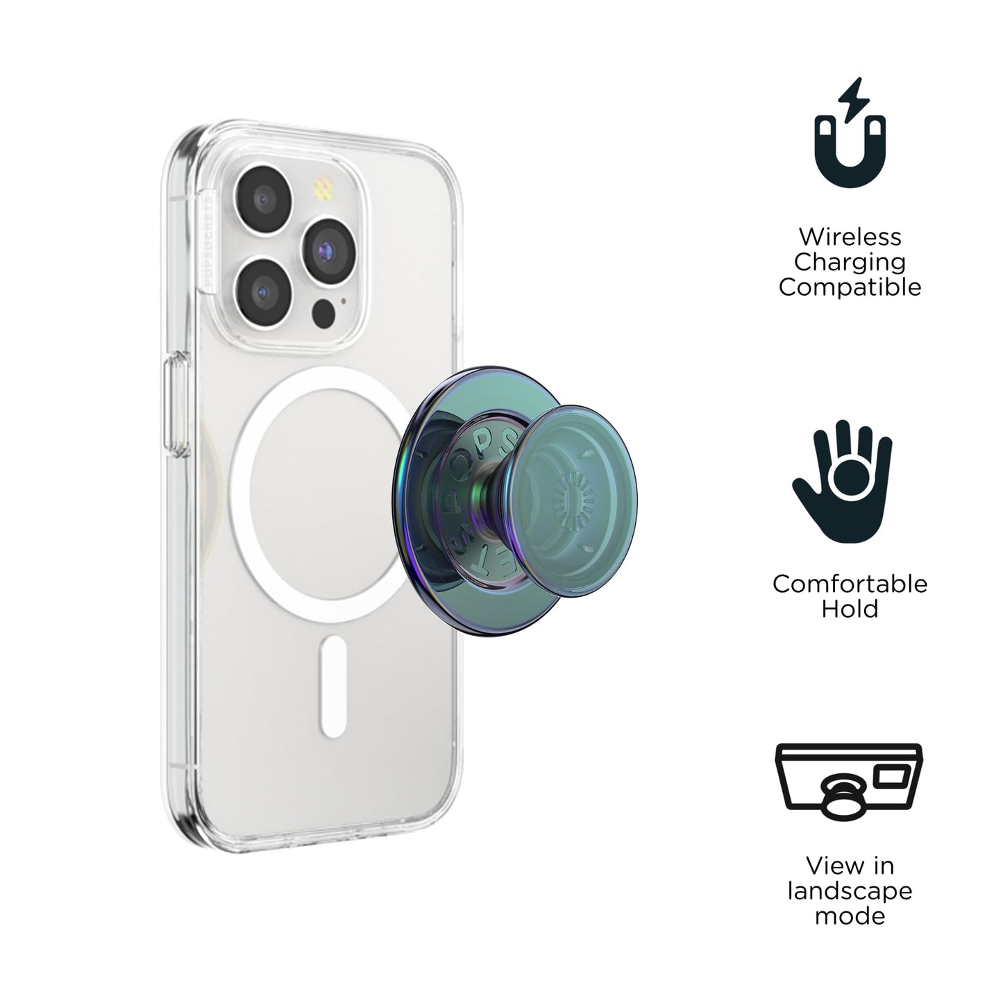 PopSockets Phone Grip for MagSafe, Magnetic Holder, Phone Stand, Green - Nightshade