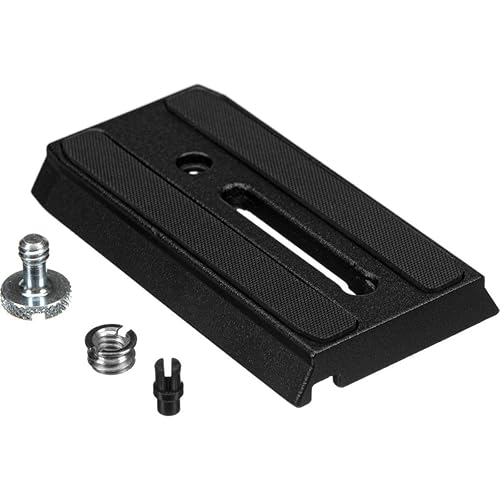 Manfrotto 501PL Rapid Connect Sliding Plate with 1/4'' and 3/8'' Camera Fixing Screws,Black