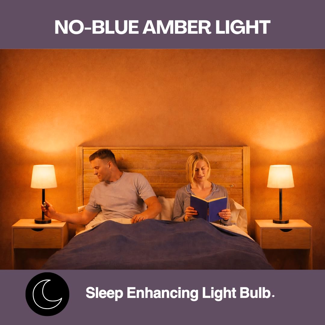 Norb Everyday Sleep Light Bulb - No Blue, Amber LED, 2000K Nighttime Lighting for Bedroom, Dimmable A19 Bulb Promotes Natural Melatonin & Circadian