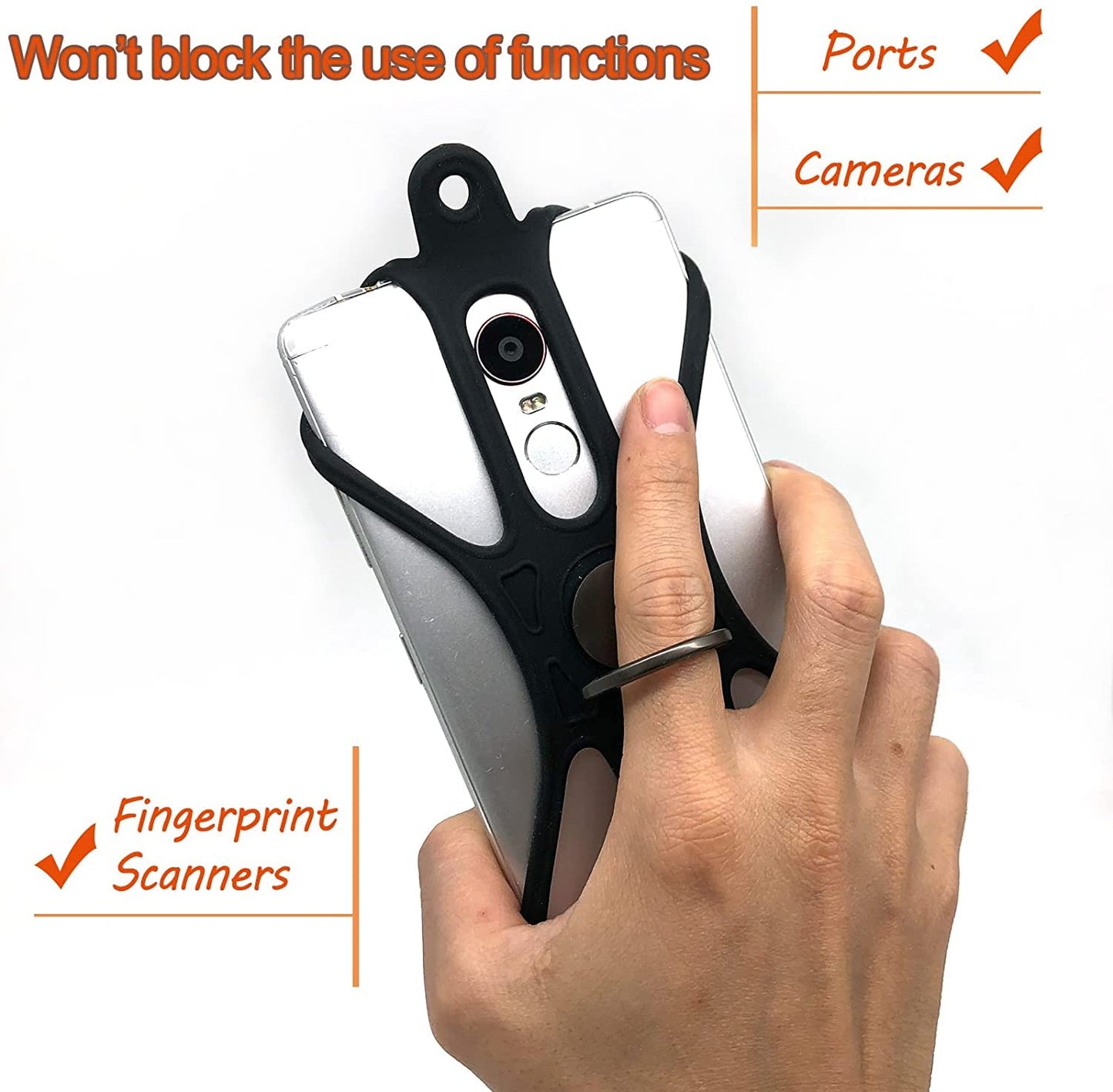 NEECONG Lanyard Holder, Universal Fishing Protect Rugged Phone Tether and Ring Grip, Compatible with Most Smartphones