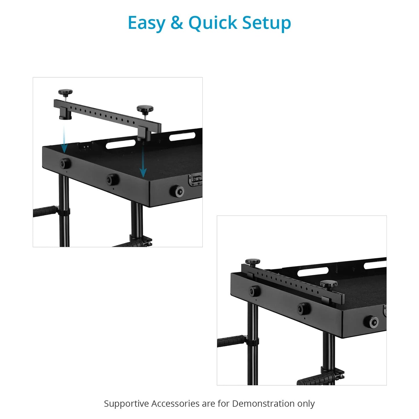 PROAIM Cheese Bar for Victor Lite Camera Production Cart. Offers Payload up to 30kg/66lb. Multiple 3/8” Threads for Various Photo/Video Accessories.