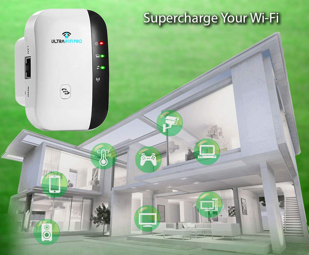 Ultra WiFi Pro. WiFi Repeater. Easy One-Button Setup. Wireless Router Signal Booster Amplifier Supports Repeater/AP. Support 2.4GHz WLAN Networks