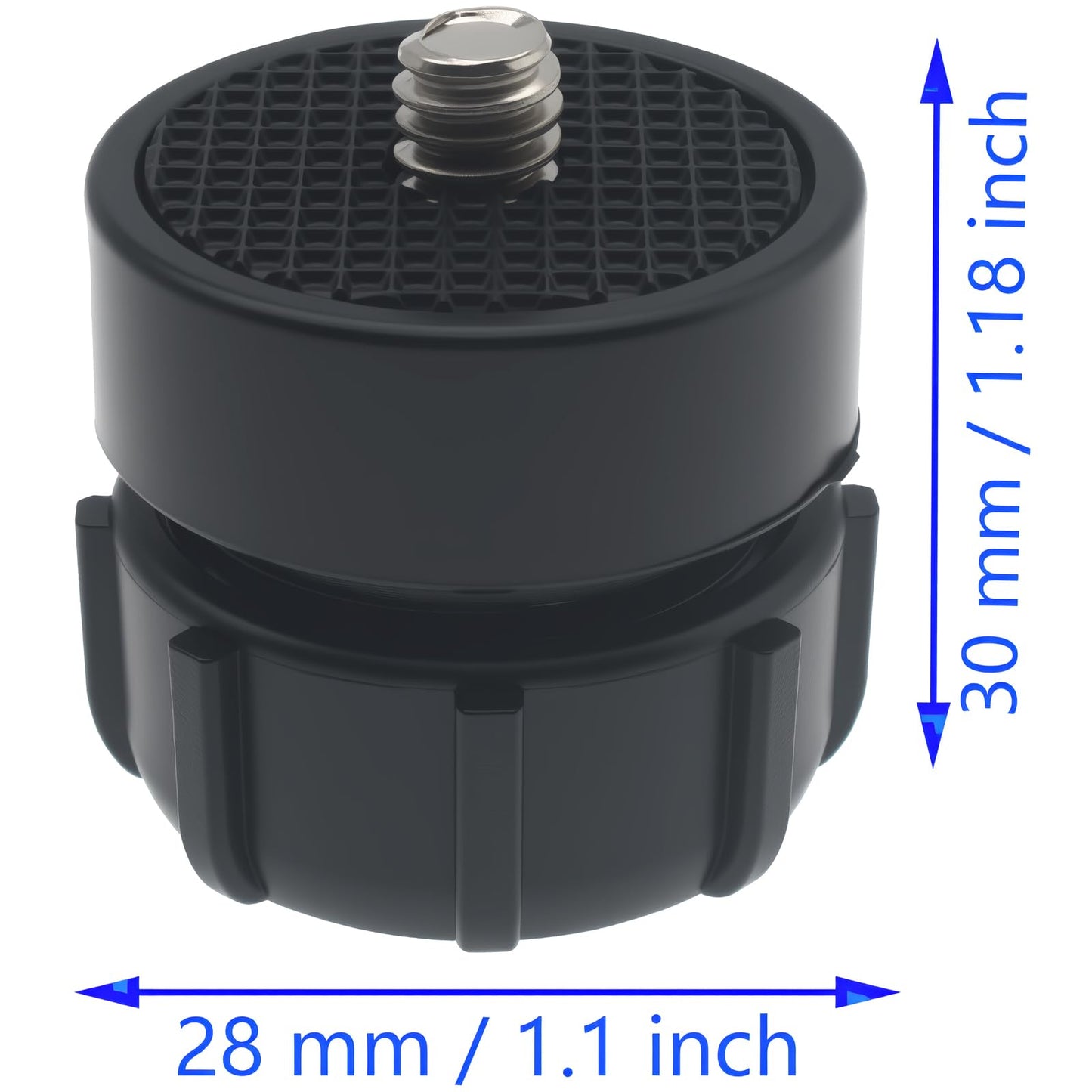 SYCZIOHU 17 MM Ball Head Bracket Connector with 1/4 Inch Screw for Phone Stand, Tripod and Camera Stand (2 PCS Black)