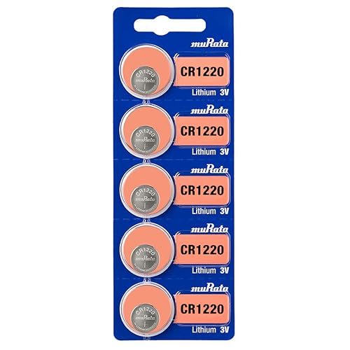 Murata CR1220 Battery DL1220 ECR1220 3V Lithium Coin Cell (5 Batteries)
