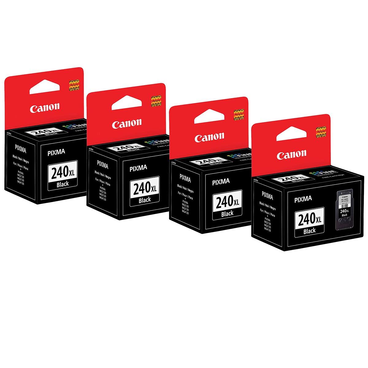 Canon 4 Pack PG-240XL Black Ink Cartridge for Select PIXMA MG, MX, TS Series Printers - 11 ml
