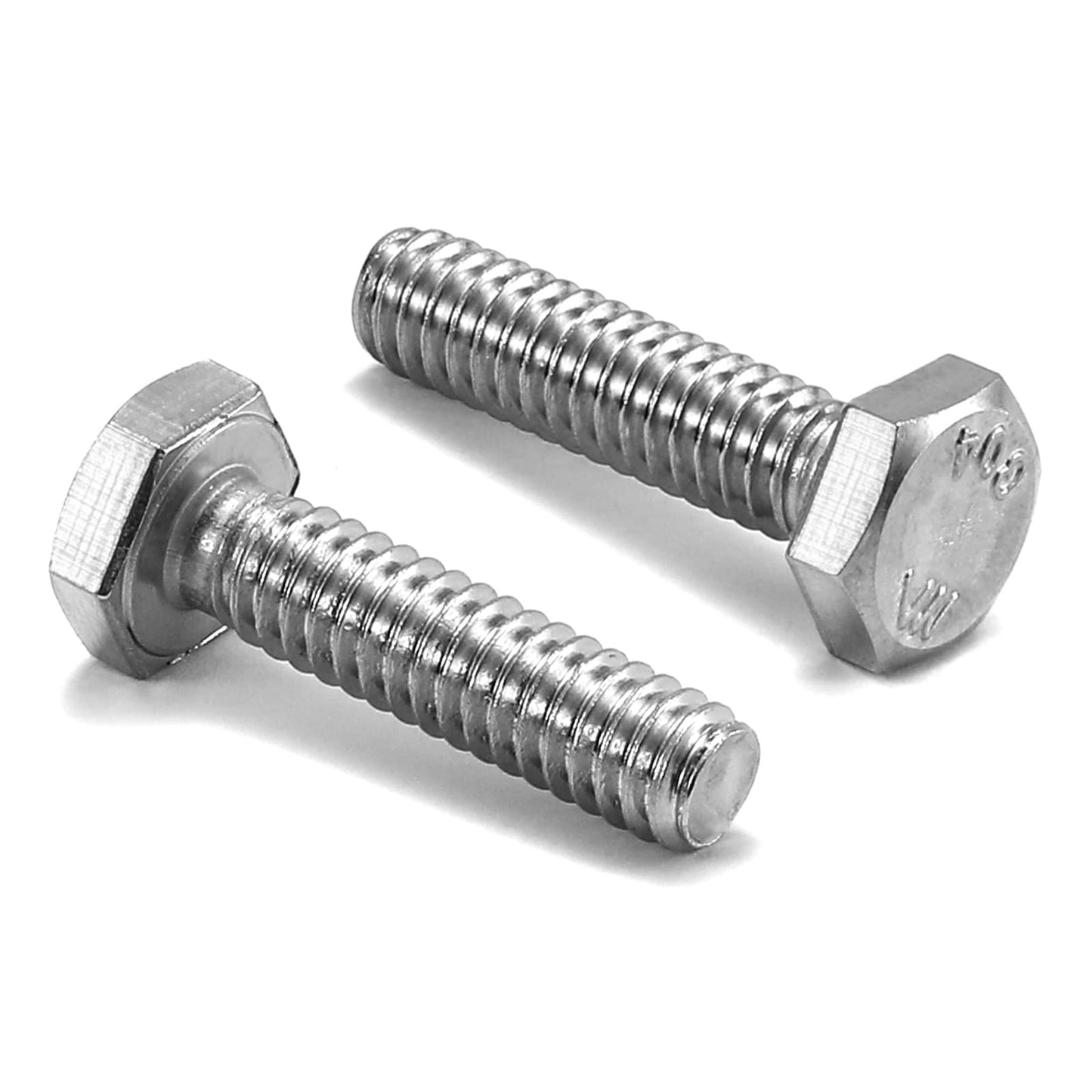 3/8-16 x 1 Hex Head Screw Bolt, 20Pcs 18-8 (304) Stainless Steel, Fully Threaded, Plain Finish, by SG TZH