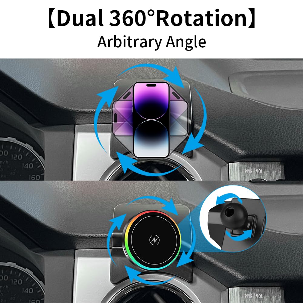 LUNQIN Car Magnetic Phone Mount for Toyota Tundra 2014 2015 2016 2017 2018 2019 2020 2021 Auto Interior Accessories Best Cellphone Holder Fast 15W