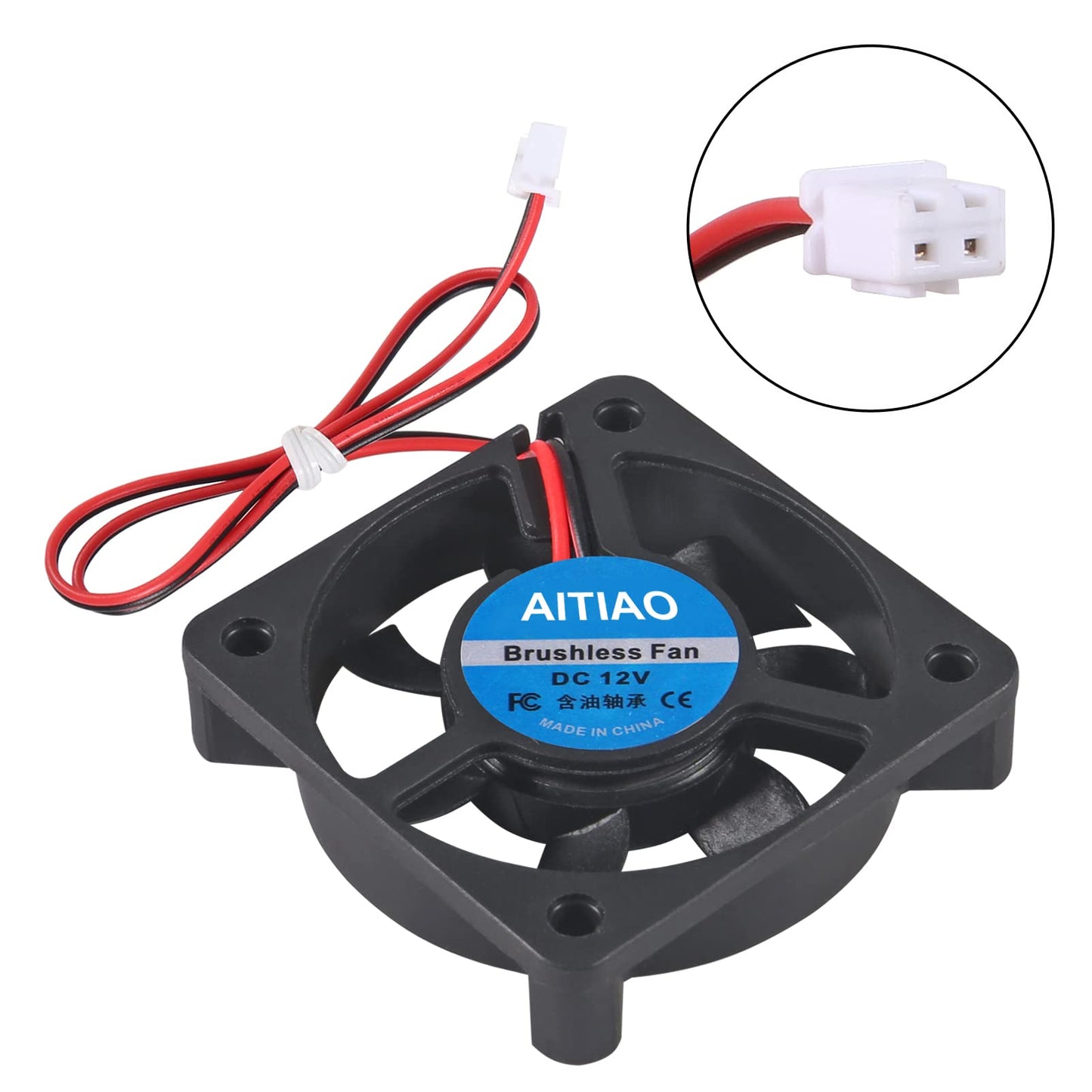 AITIAO 6Pcs 5010 Cooling Fan DC 12V 50mmx50mmx10mm Quiet Brushless Cooling Fan for 3D Printer Computer Case Fan DIY Cooling Ventilation Exhaust 2Pin