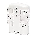 Innovera Wall Mount Surge Protector, 6 ac outlets, 2,160 j, White