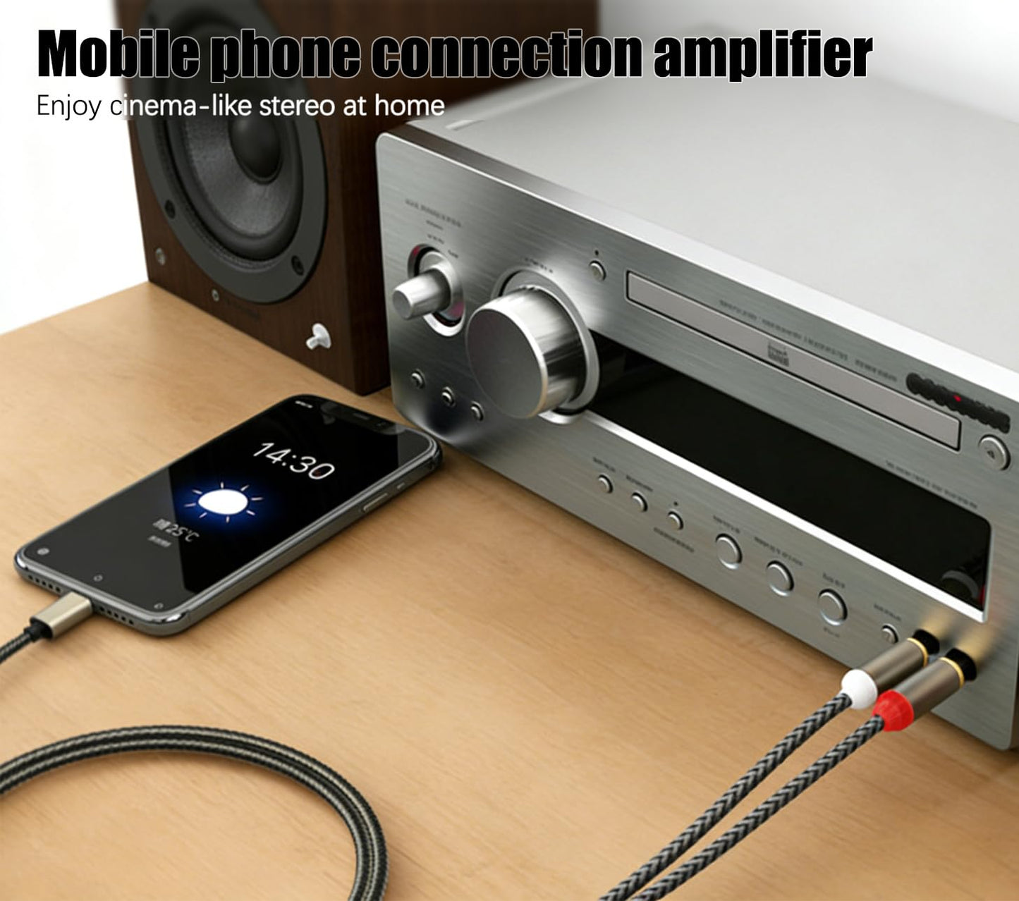 UIGOCLE USB C to RCA Cable Audio Auxiliary Adapter, Stereo Y Splitter Adapter for Select Ideal for Powering Cars, Speakers, etc. ?6.6 Feet?