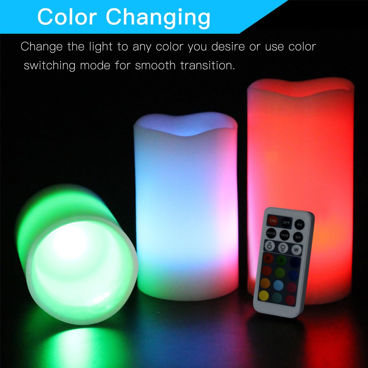 Novelty Place Flameless Candles with Remote, Real Flickering & Real Ivory Color Battery Powered LED Pillars Candle with Remote Control and Timer