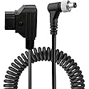 SZYingXian Power Coiled Cable D-tap/P-tap to Locking DC2.5 for SmallHD Monitor DC Power Spring Cable, Atomos Monitor, Touchscreen Hollyland Mars 400s