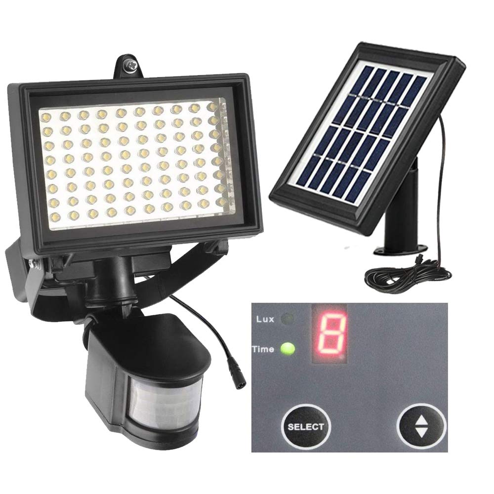 SUNLONG Solar Motion Lights Outdoor Waterproof Motion Sensor Outdoor Lights Digital Adjustable PIR Security Lighting for Front Door Patio Deck Pathway