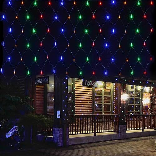 2 PACK Battery Net Lights - Outdoor Waterproof Garden Light, 200 LED Tree String Light with 8 Modes, Mesh Curtain Lights for Garden Patio Yard