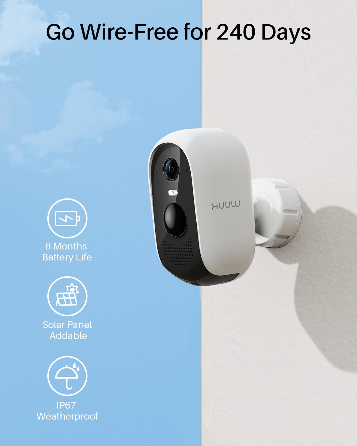 WUUK Security Cameras Wireless Outdoor, Indoor Home Surveillance System, 2K, No Monthly Fee, Motion Alert, Night Vision, 2.4/5 GHz WiFi, 32G Local
