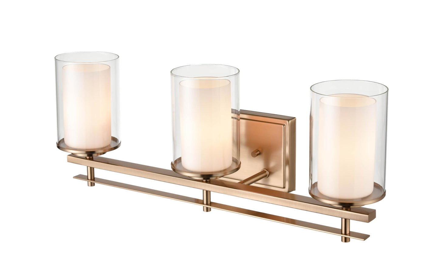 ML Lighting 5503-MG Contemporary Three Light Wall Sconce from Huderson Collection, Champ, Gld Leaf Finish, Modern Gold