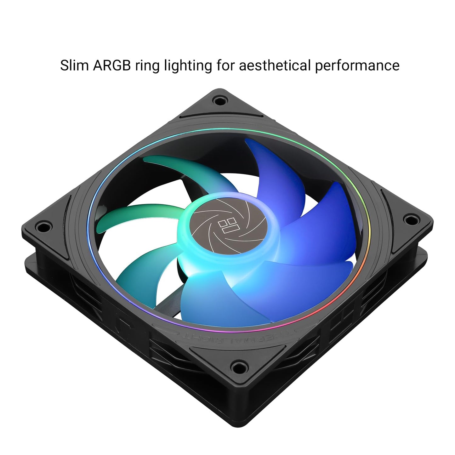 Thermalright TL-S12-S X3 CPU Fan 120mm ARGB Case Cooler Fan Comes with ARGB Lighting Effect,PC PWM Silent Computer Fan with 1500RPM Speed, CPU Cooling