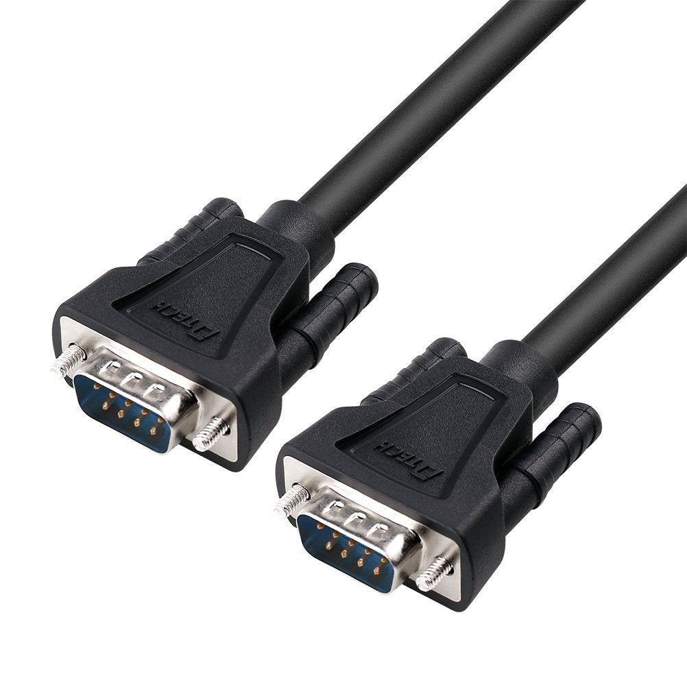 DTECH RS-232 Cable 10ft RS232 Serial Cable Male to Male 9 Pin DB9 Cord Straight Through