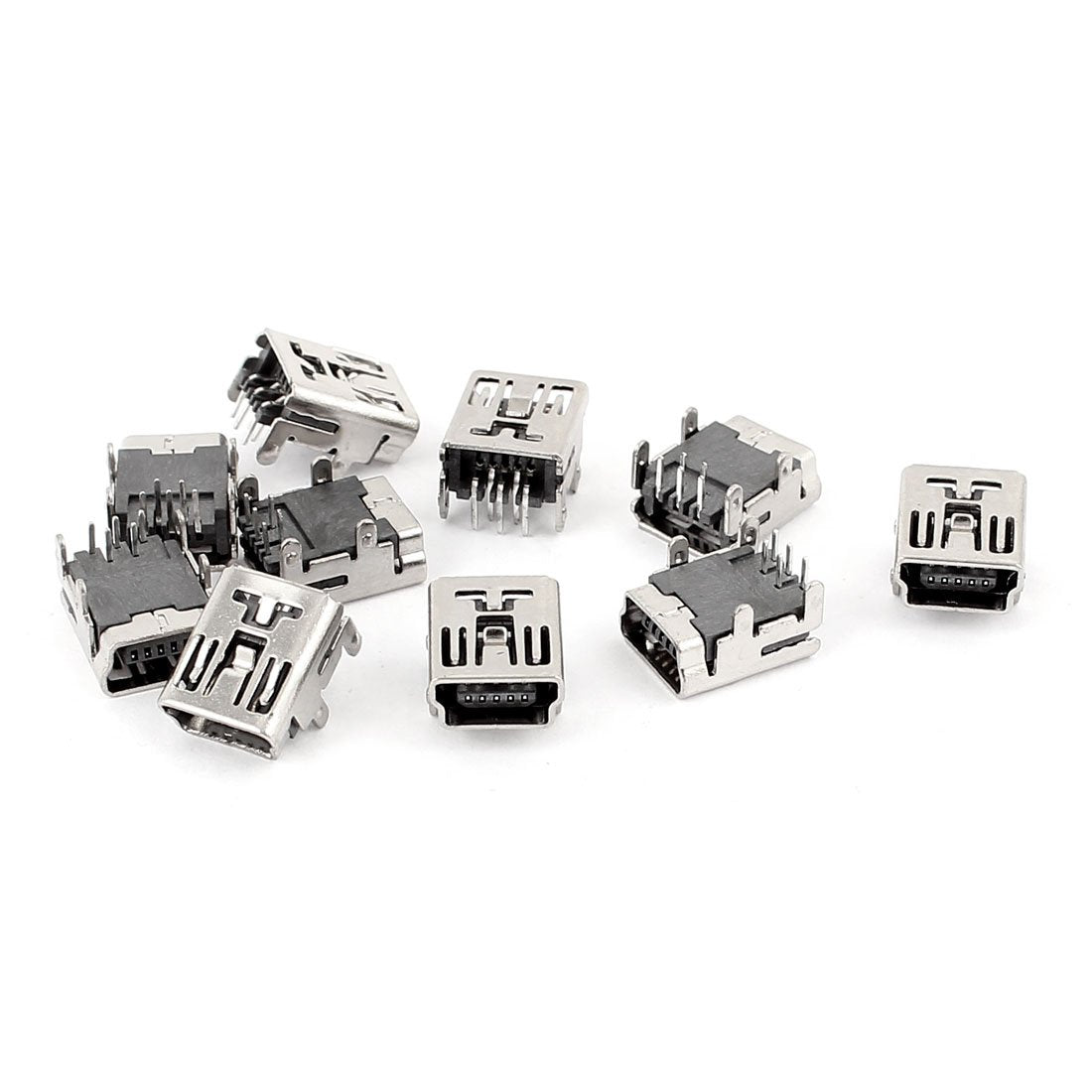 uxcell 10PCS 5-Pin Type B SMT Surface Mounted Devices Mini USB Female Socket Jack Connector