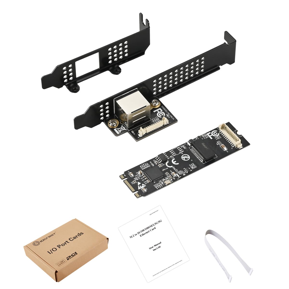 IO CREST M.2 M-Key PCI-e 3.0 Interface Single Port 5.0 Gigabit Ethernet Modules