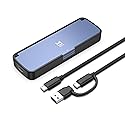 M.2 NVMe SSD Enclosure USB 3.2 Gen 2 10Gbps, Tool-Free External SSD Case Reader, Aluminum Cooling, Compatible with M&M+B Key NVMe SSD, Fit