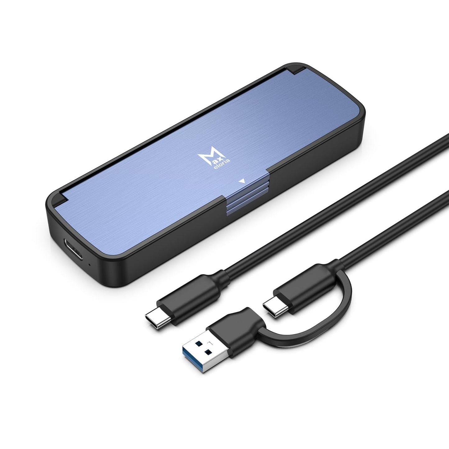 M.2 NVMe SSD Enclosure USB 3.2 Gen 2 10Gbps, Tool-Free External SSD Case Reader, Aluminum Cooling, Compatible with M&M+B Key NVMe SSD, Fit