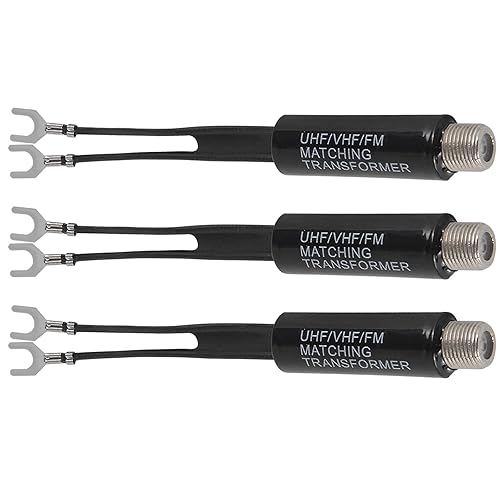 3Pcs 75 Ohm to 300 Ohm Adapter UHF/VHF/FM Balun Transformer Matching Converter Coaxial Adapter Connector for TV Antenna, Radio, Coax Cable with F