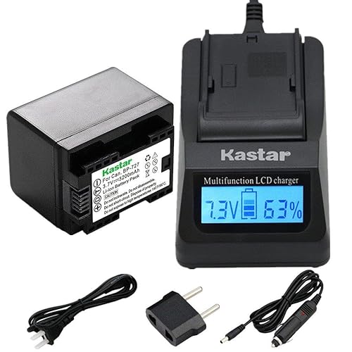 Kastar Ultra Fast Charger(3X faster) Kit and Battery (1-Pack) for Canon BP-727, BP-718, BP-709, CG-700 and Canon VIXIA HF M50, HF M52, HF M500, HF