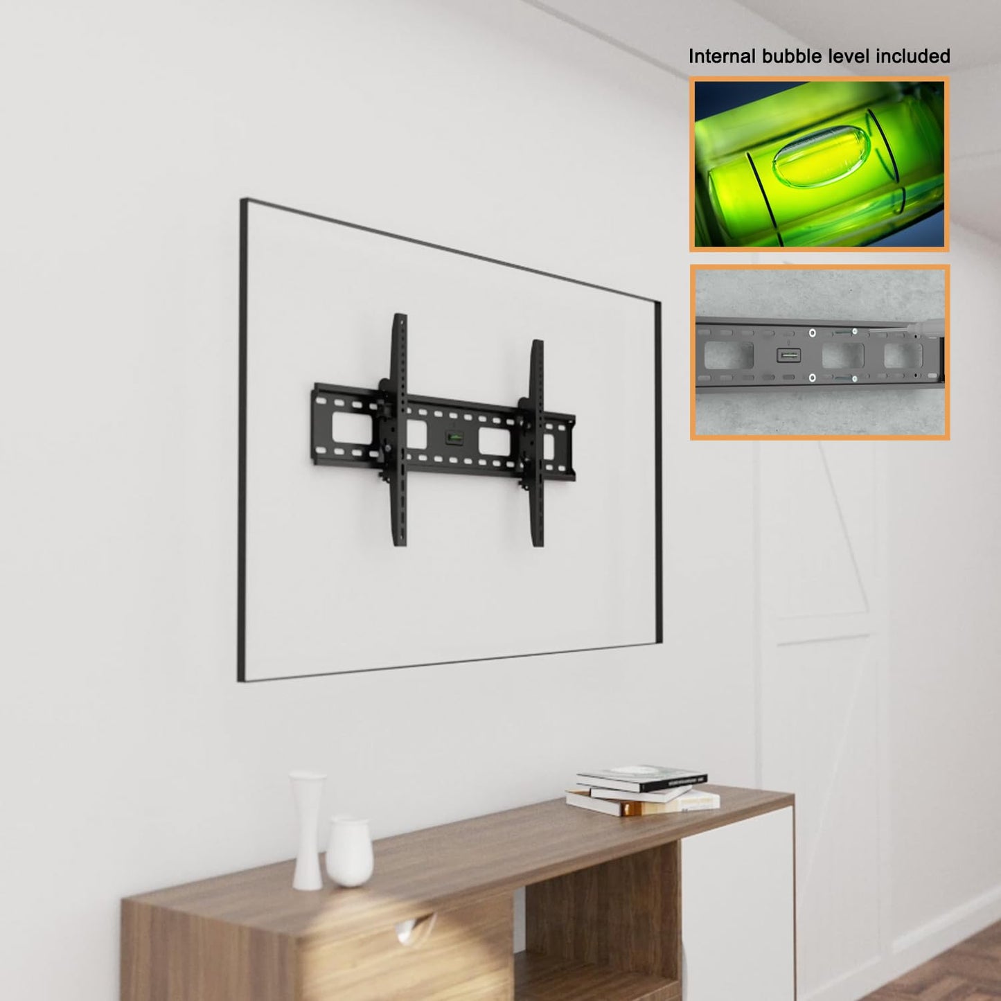 Ultra Slim Tilt TV Wall Mount Bracket for Samsung - 98” Class Q80C QLED 4K Smart TV - QN98Q80CAFXZA - Low Profile 1.7" from Wall, 12° Tilt Angle, Easy