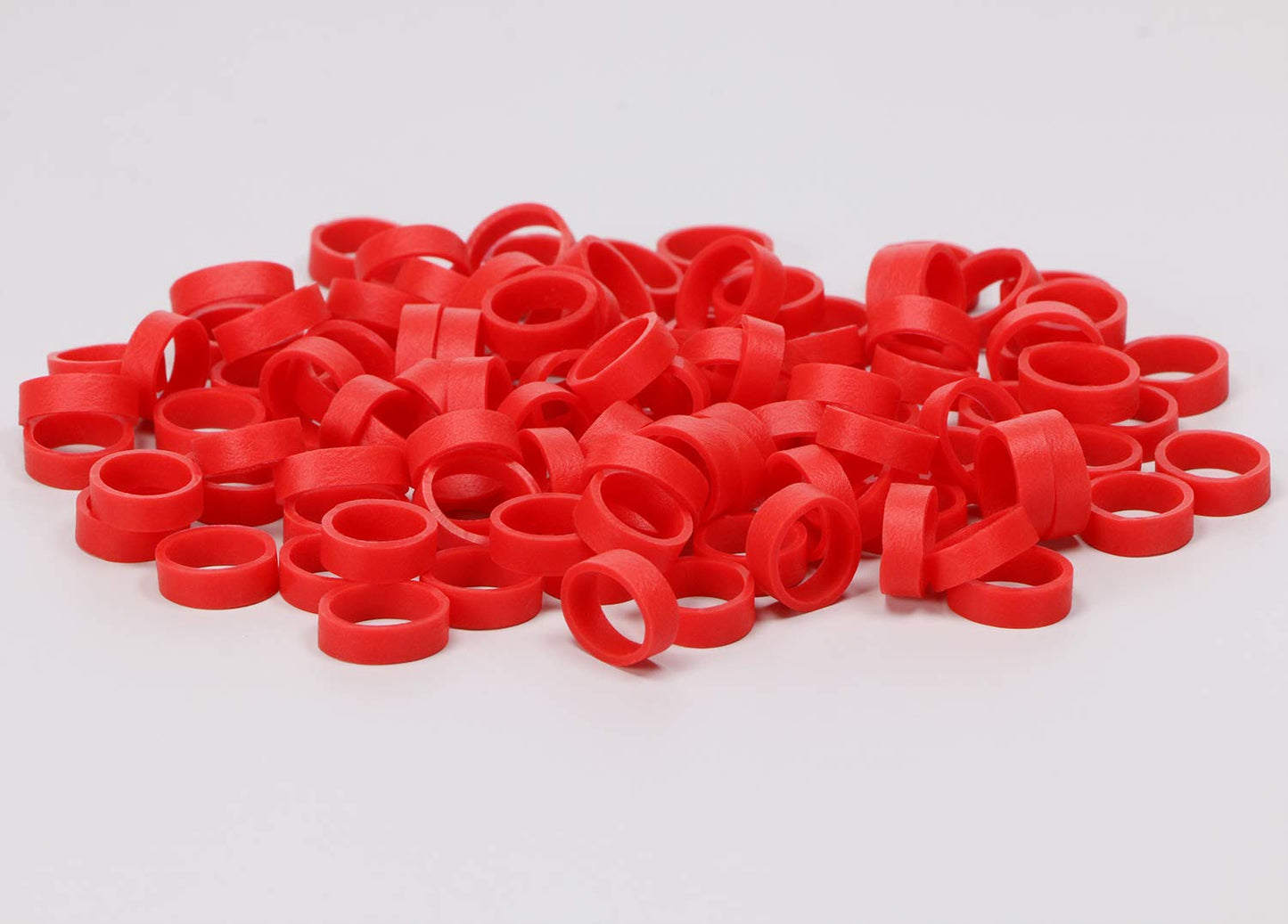 ONLYKXY 250 Pieces Red Silicone Cable Ties Data Lines Silicone Cord Ties Reusable Rubber Rings Power Cable Tie Straps Elasticity Coil Ring Rubber
