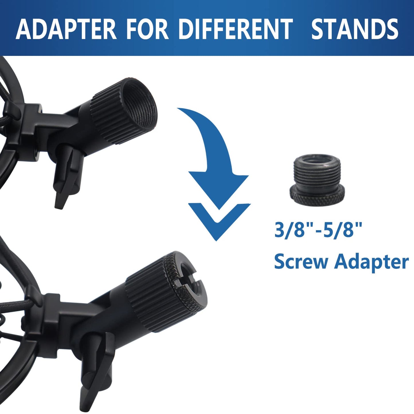 SUUNTOK Shock Mount Microphone Holder Anti-Vibration Suspension Shock Mount Holder Clip for 47mm-53mm Diameter Condenser Mic Like AT2020, AKG P120