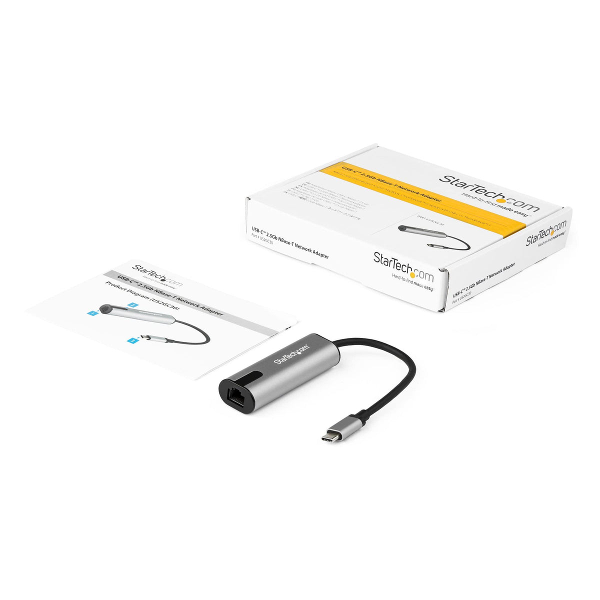 StarTech.com 2.5GbE USB C to Ethernet Adapter NBASE-T NIC - USB 3.0 Type C 2.5/1 Gigabit/100 Mbps Multi Speed Network/USB 3.1 Laptop to RJ45/LAN