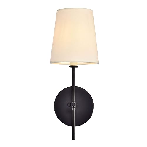 Elegant Lighting Living District Mel 1-Light Traditional Metal Wall Sconce in Black
