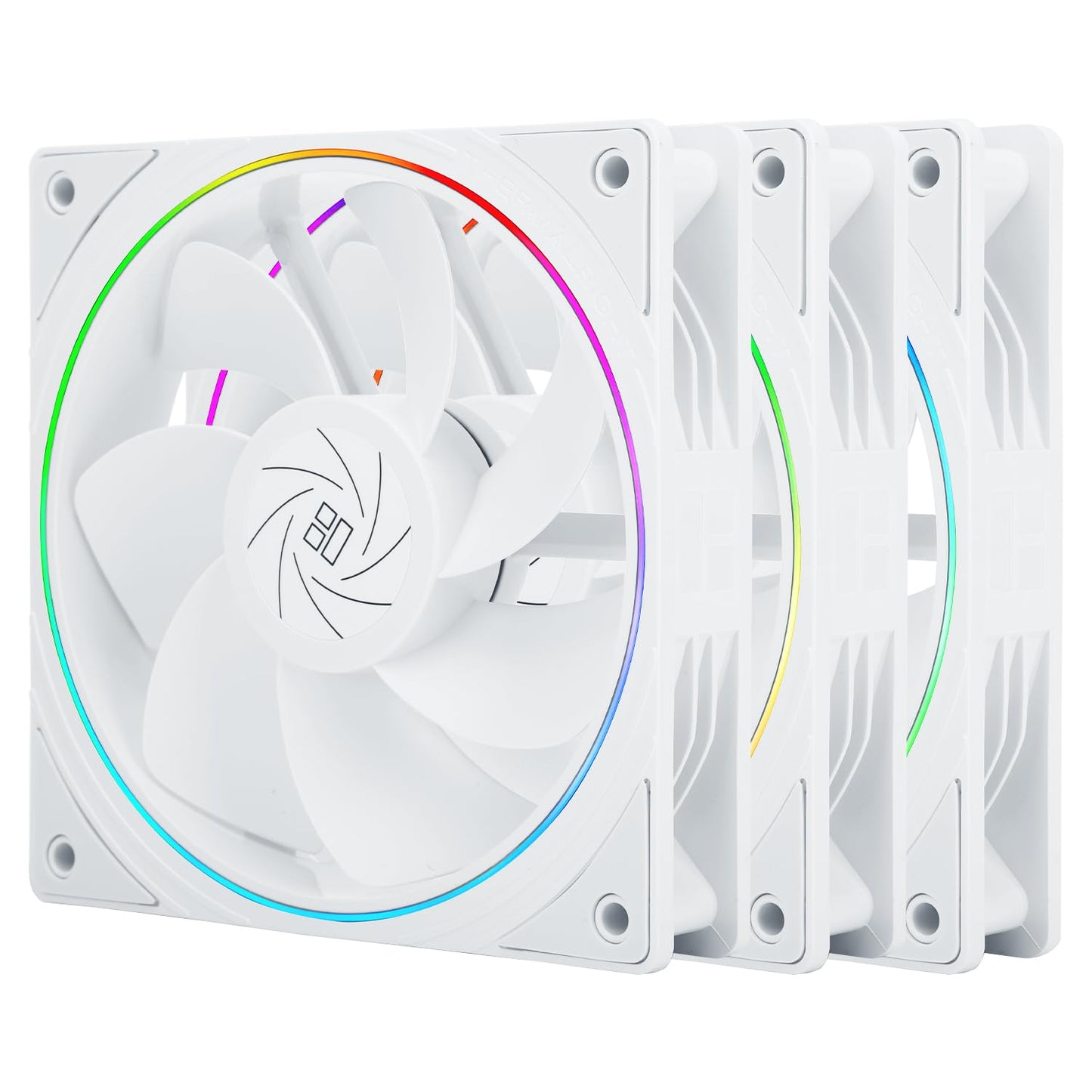 Thermalright TL-S12RW X3 CPU Fan, 120mm White Computer Cooler Fine Aperture ARGB Halo PC Fan,Reverse Airflow Design Chassis Cooling, 1500RPM