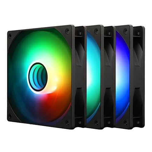 Thermalright TL-C12B-S V3 Case Fan 120mm ARGB CPU Cooler Fan Comes with ARGB Mirror Light Effect,PC PWM Silent Fan with 1500RPM Speed, Black CPU