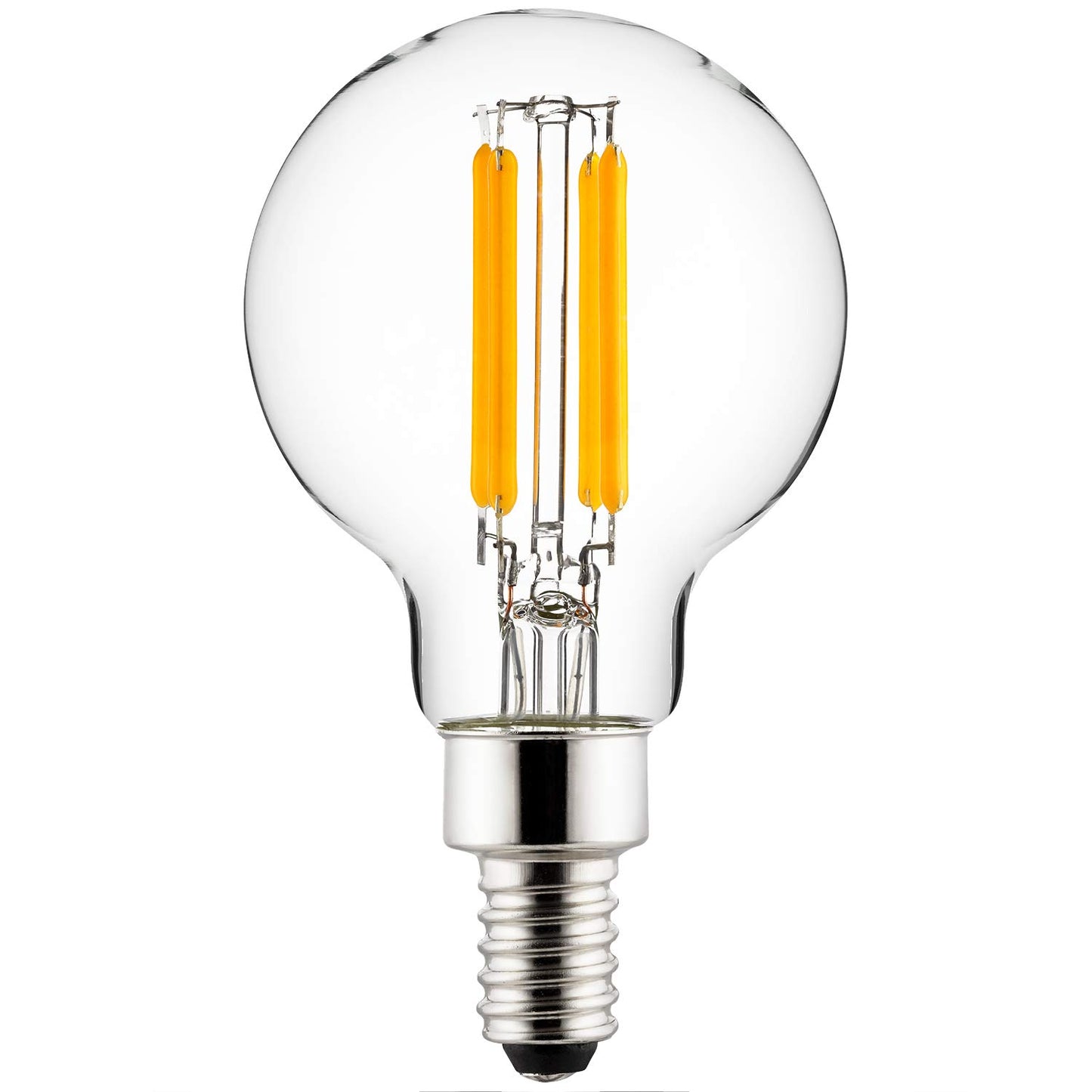 Sunlite LED G16.5 G16 1/2 Filament Style Globe Light Bulb, 5 Watts (60W Equivalent), 500 lumens, Dimmable, Candelabra Base (E12), UL Listed, 5000K