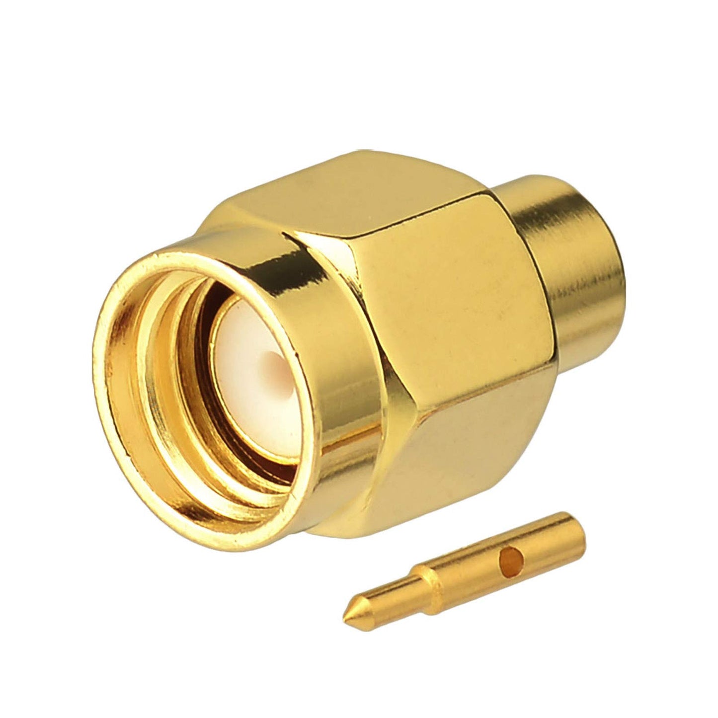 Eightwood 10pcs SMA Solder Male Plug Connector Straight for RG402 .141 Semi-Rigid Cable 50 Ohm