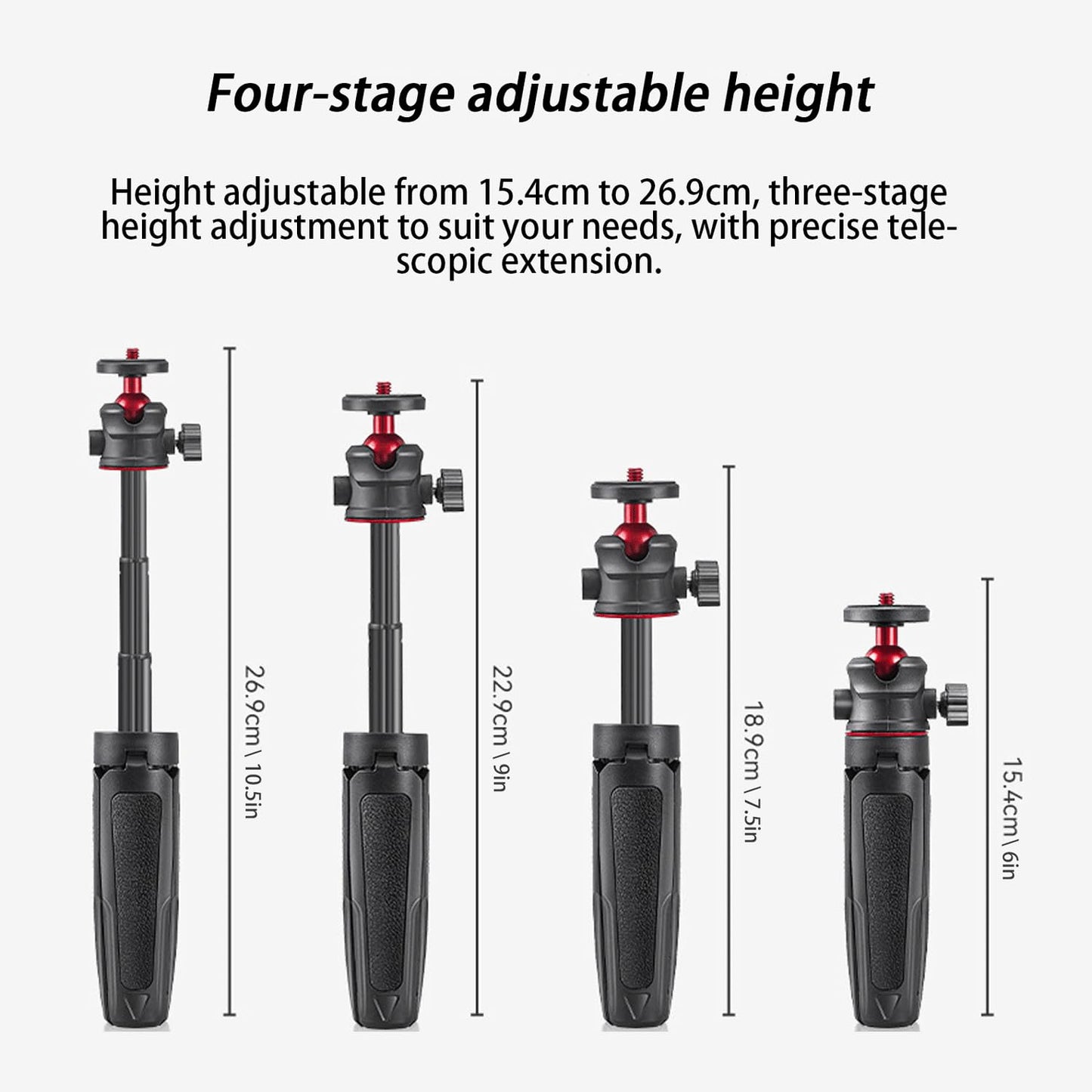 Mini Desktop Tripod for Camera Compact 1/4 Screw Handheld Selfie Stick & Extendable Desktop Vlogging Stand Compatible with DJI OSMO Pocket Insta 360