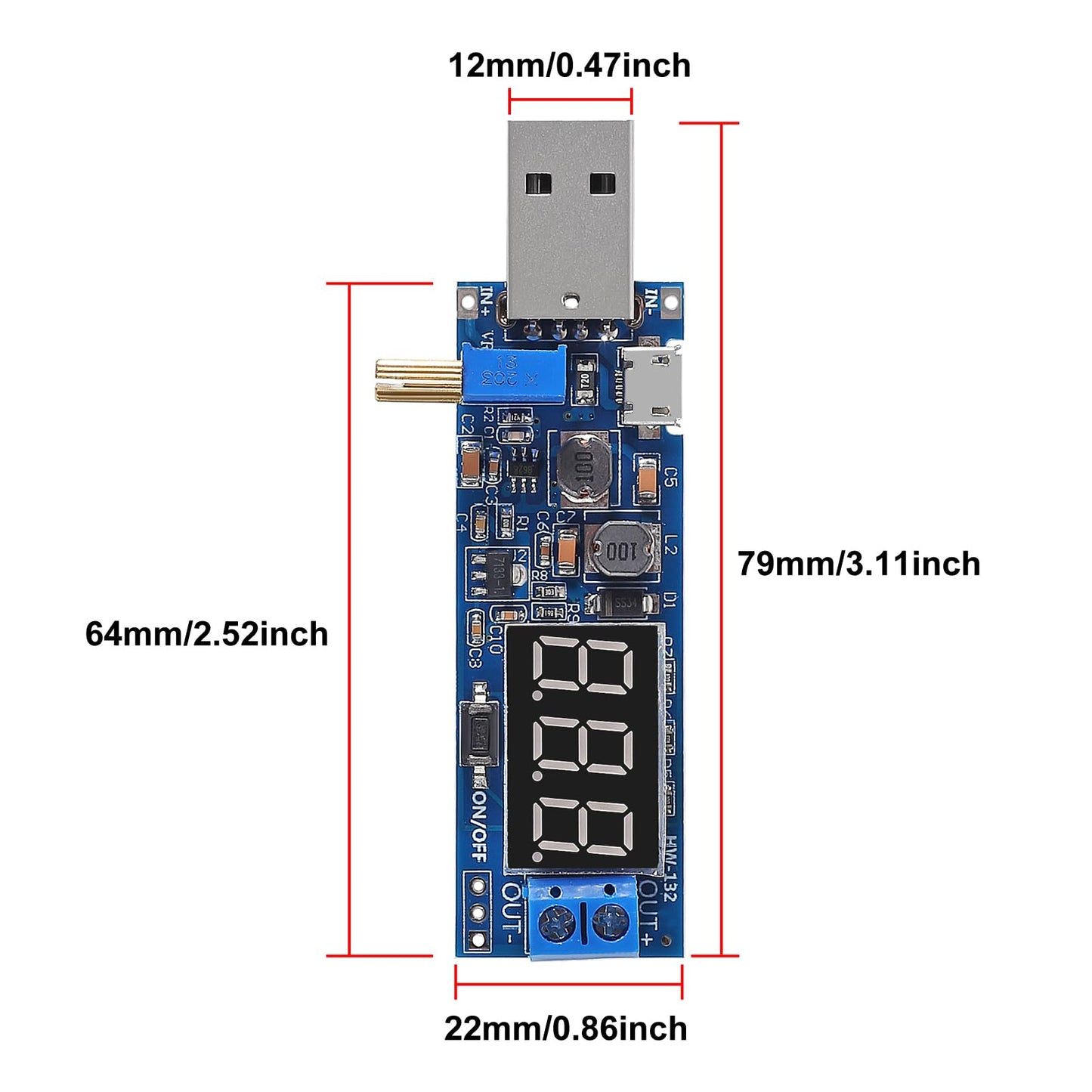XIITIA 2pcs USB Buck Boost Converter 3.5V-12V to 1.2V-24V DC-DC Adjustable Step Up Step Down Power Supply Module Voltage Regulator 5V to 3.3V 9V 12V…
