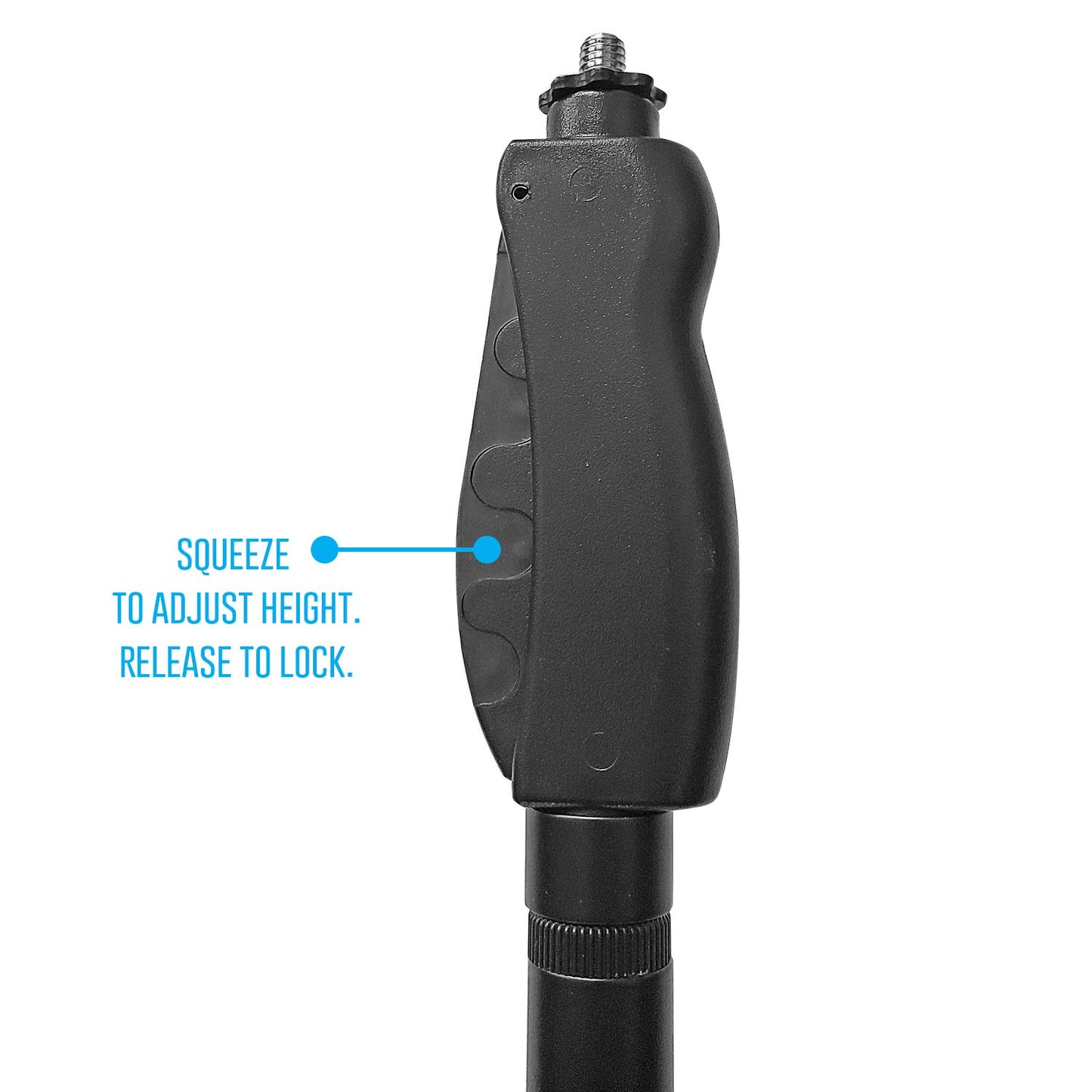 AxcessAbles One Hand Microphone Stand with Weighted Heavy Round Base and Quick Grip Height Adjustment - Telescoping Mic Boom Arm Included. Tall