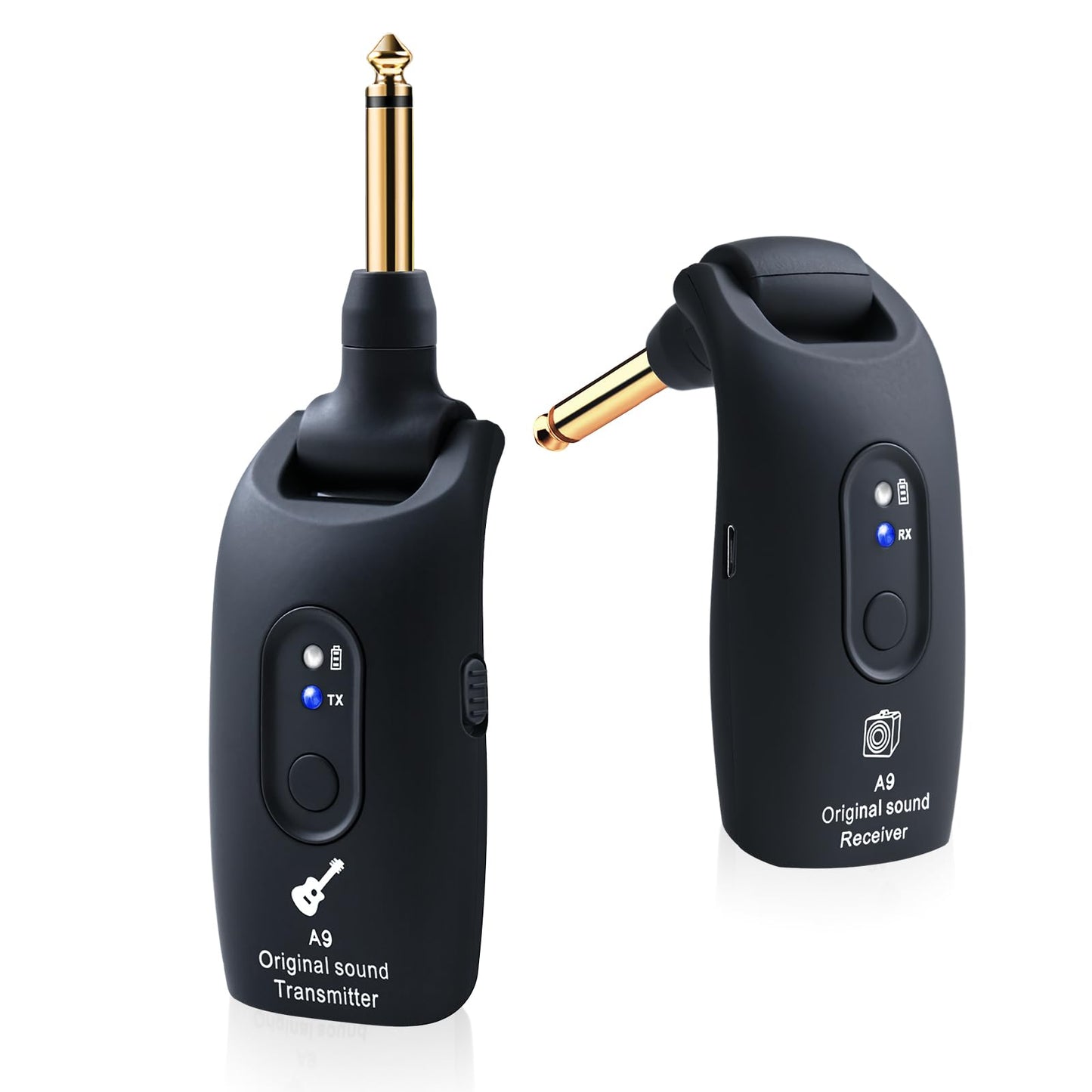 INGPARTNER 2.4GHz Wireless Guitar System Rechargeable Audio Wireless Transmitter Receiver for Guitar Bass Electric Instruments,Over 30m/100 Feet