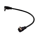 LARRITS 1FT High Speed HDMI 2.0 Cable Male to Male Ultra Short with 90 Degree Elbow UP Angled Down Angle Support 4K 60HZ 1080P 3D for HDTV PS4 Xbox