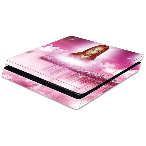 MightySkins Skin Compatible with Sony PS4 Slim Console - Jesus | Protective, Durable, and Unique Vinyl Decal wrap Cover | Easy to Apply, Remove,