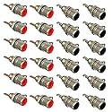 bnafes RCA Female Socket Connector, Chassis Panel Mount Adapter for Amplifier Audio Terminal RCA Plug (24-Pack)