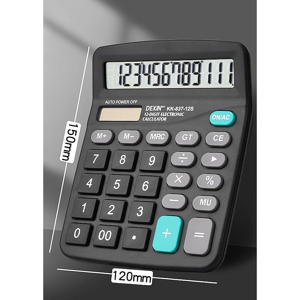 Calculator 12 Digit Office Calculators with Large LCD Display, Dual Solar Power and Battery Large Button Calculator Financial Office School